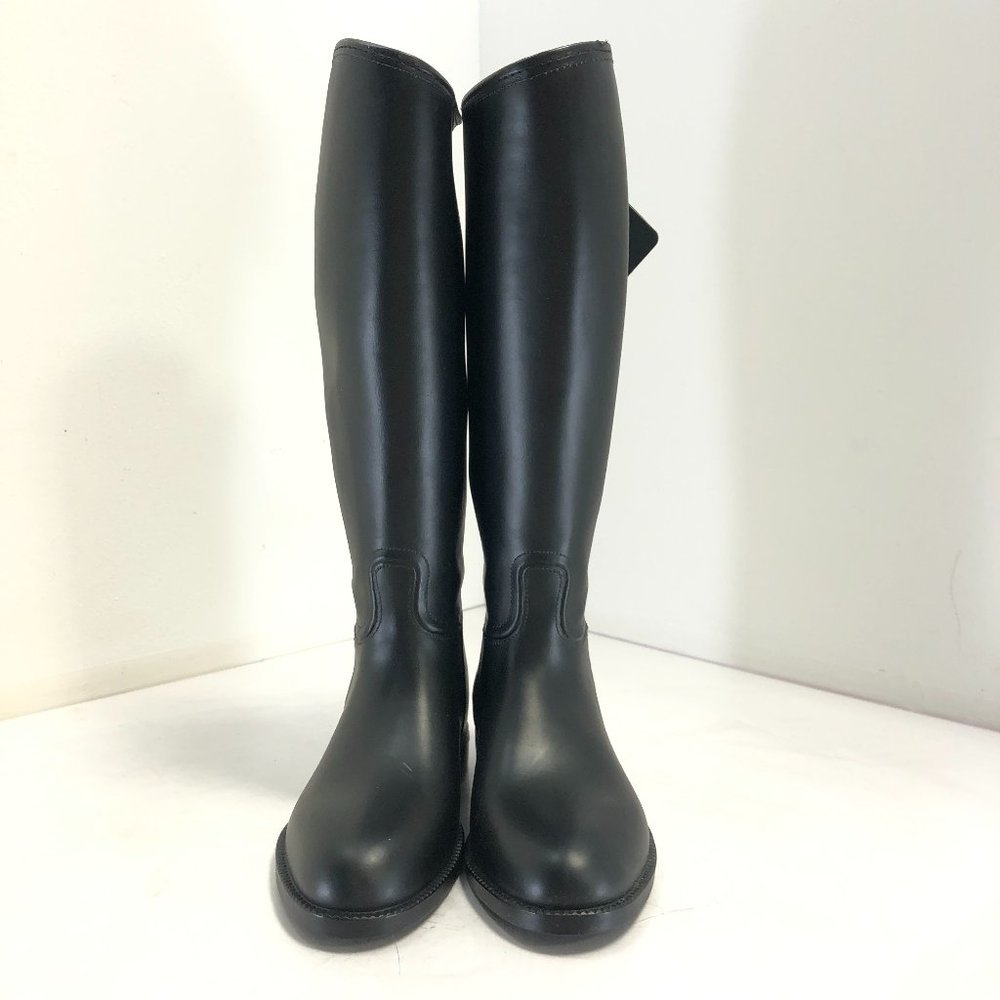 NWT Aigle Womens "Start" Equestrian Rain Boots in Noir, XXL Calf Width